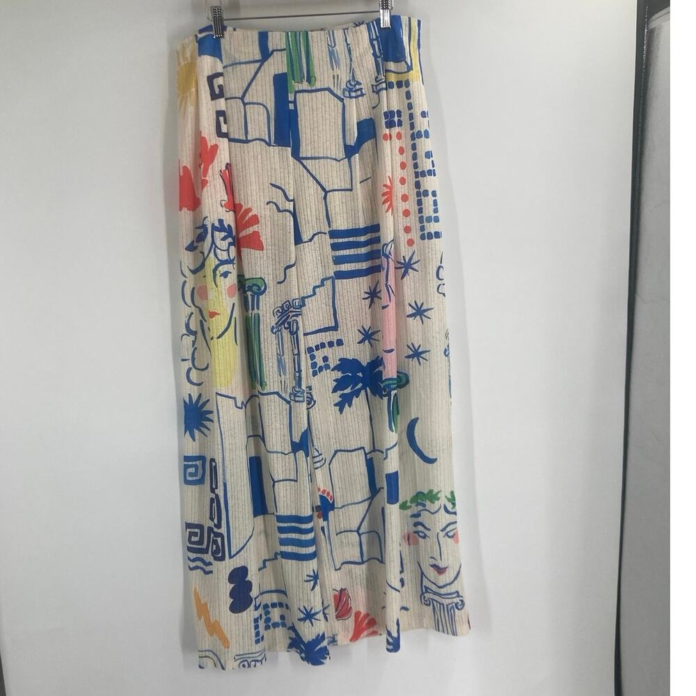 Fashion Nova Walking On Sea Shells Wide Leg Pants 1X Multicolored Resort Beach - Picture 3 of 12